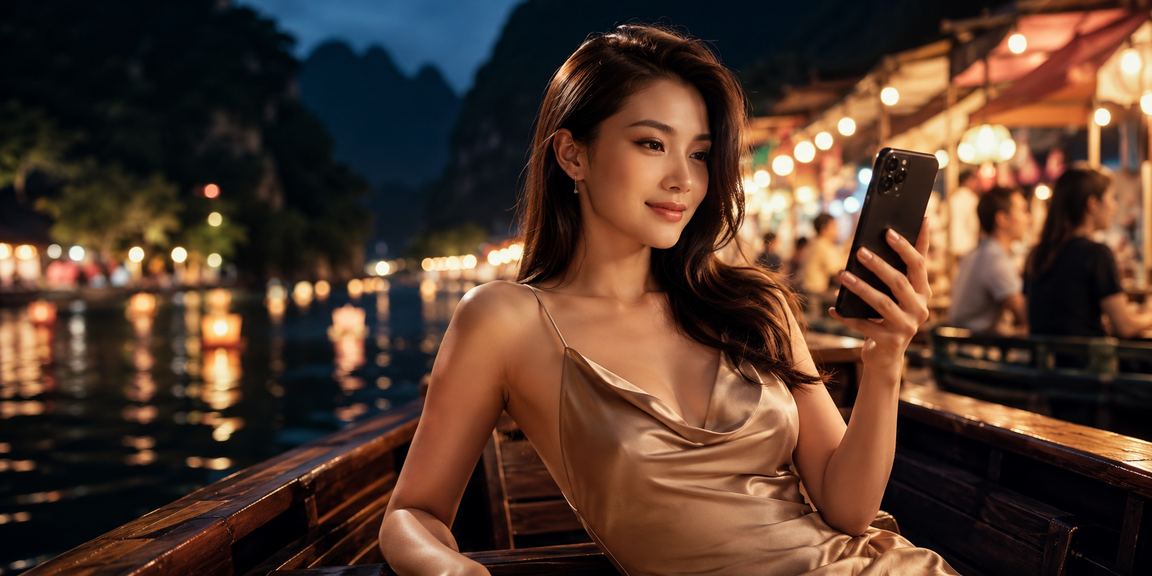 Người dùng kiểm tra thưởng hoàn trả tại chợ đêm Ninh Bình qua điện thoại