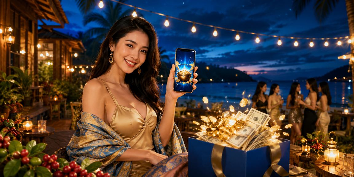 Người dùng tại Phú Quốc cài đặt giới hạn tài khoản trên điện thoại bên bờ biển
